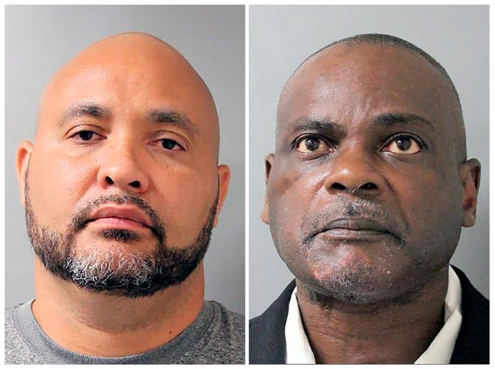Former Houston police officers Steven Bryant (left) and Gerald Goines have been indicted by a Texas grand jury for their roles in a botched drug raid that killed two people and their dog.