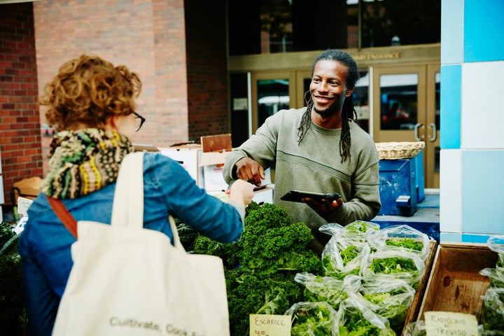 Buy local as much as possible and keep your diet veggie-based.