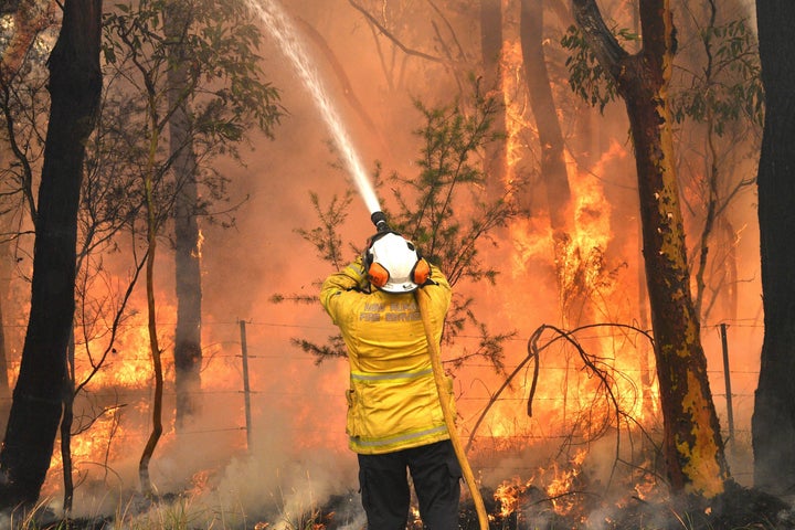 Back-burning is used to protect residential areas from encroaching bushfires in the Central Coast, about 100 kilometres north of Sydney, on December 10, 2019.