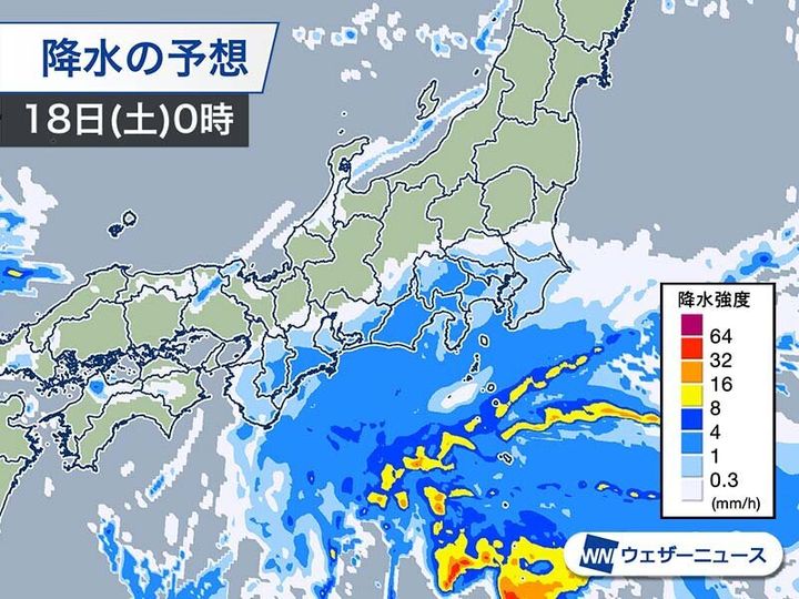 降水の予想 今夜24時