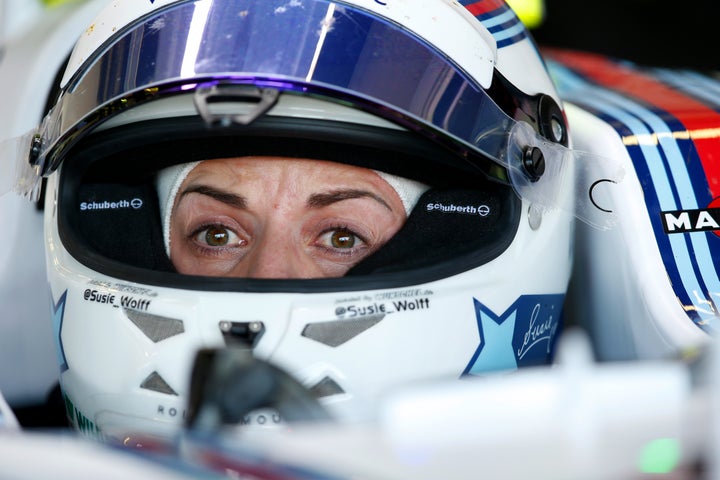 Susie Wolff during practice for the British Grand Prix at Silverstone in 2015