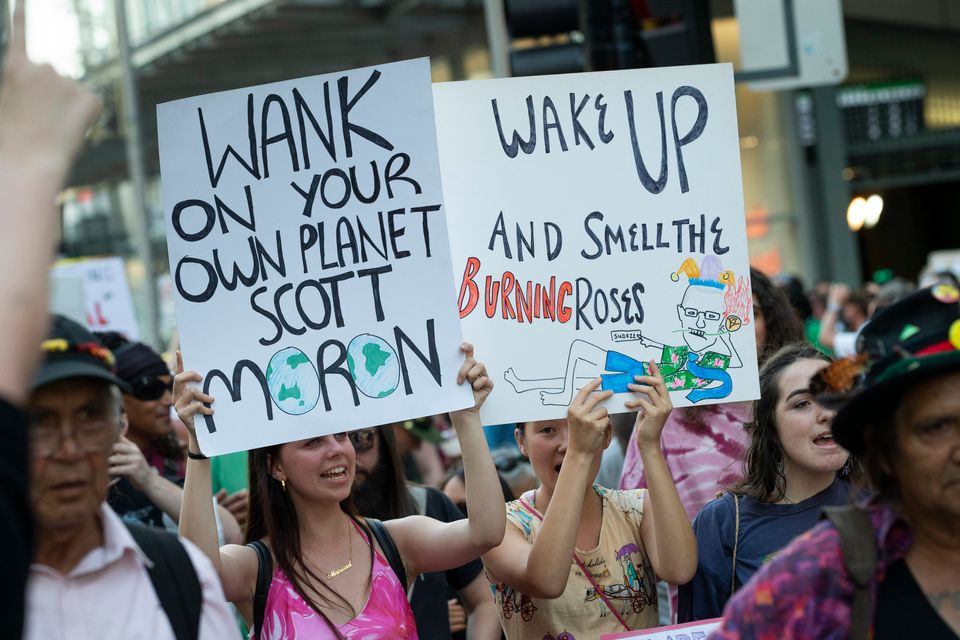 Thousands of protesters gathered across Australia on January 10,  with the Perth protest pictured here. 