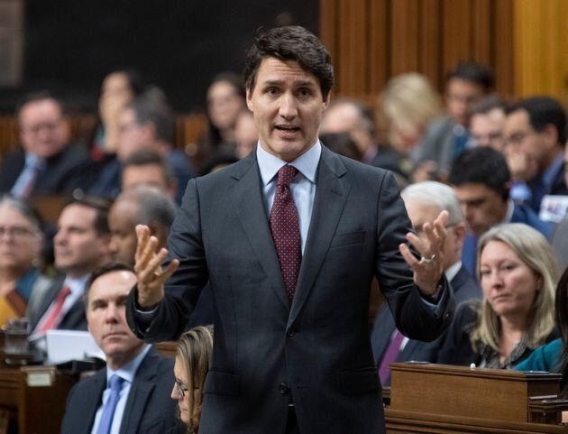 Justin Trudeau lors de la période de questions à la Chambre des communes le 9 décembre 2019.