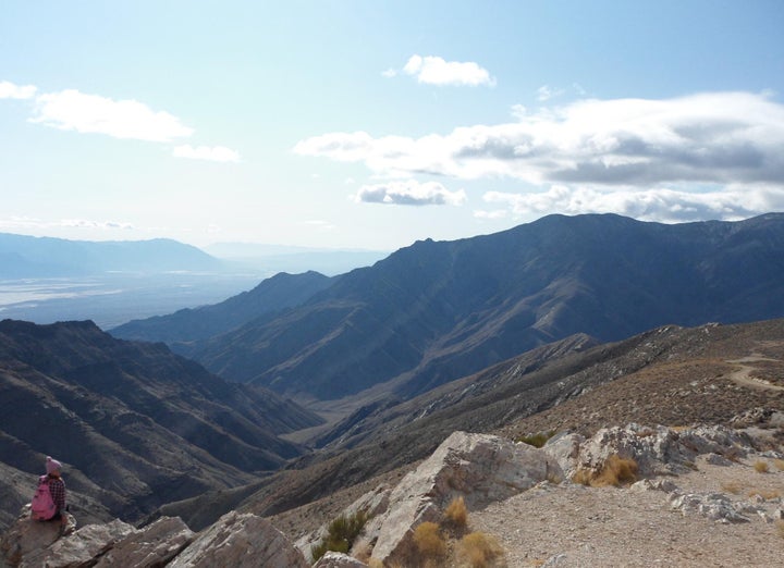 At Aguereberry Point in the Panamint Range, looking down at Death Valley from 6,433 feet.