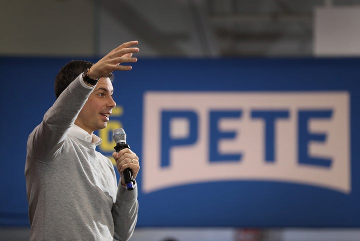 Former South Bend, Indiana, Mayor Pete Buttigieg speaks during a town hall event Nov. 10 in Walpole, New Hampshire. Buttigieg has proposed a health care plan that would allow employees to keep coverage provided by their employers.