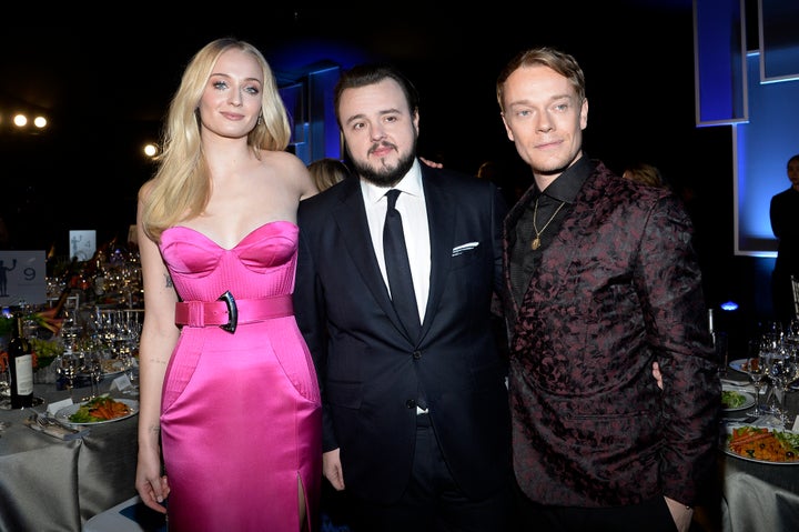 Sophie Turner, John Bradley, center, and Alfie Allen at the Screen Actors Guild Awards.