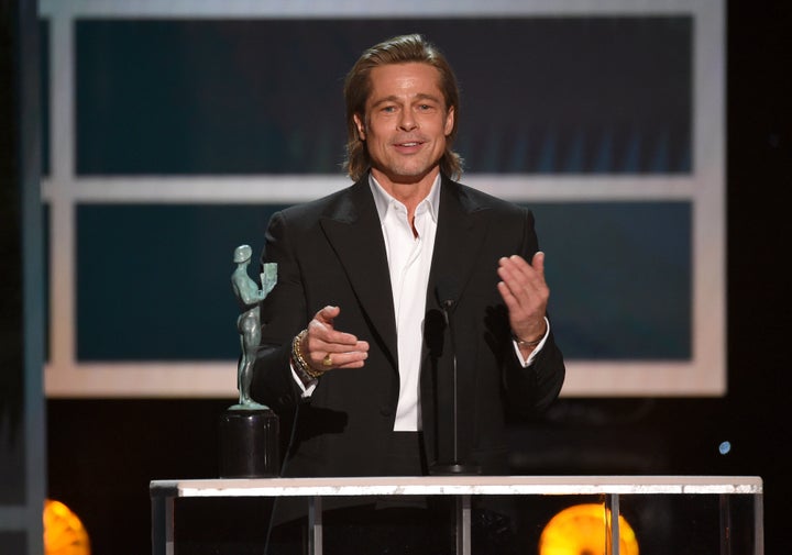 Brad Pitt accepts an award at the 26th annual Screen Actors Guild Awards over the weekend. 