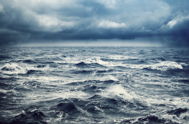 Stormy sky over rough sea