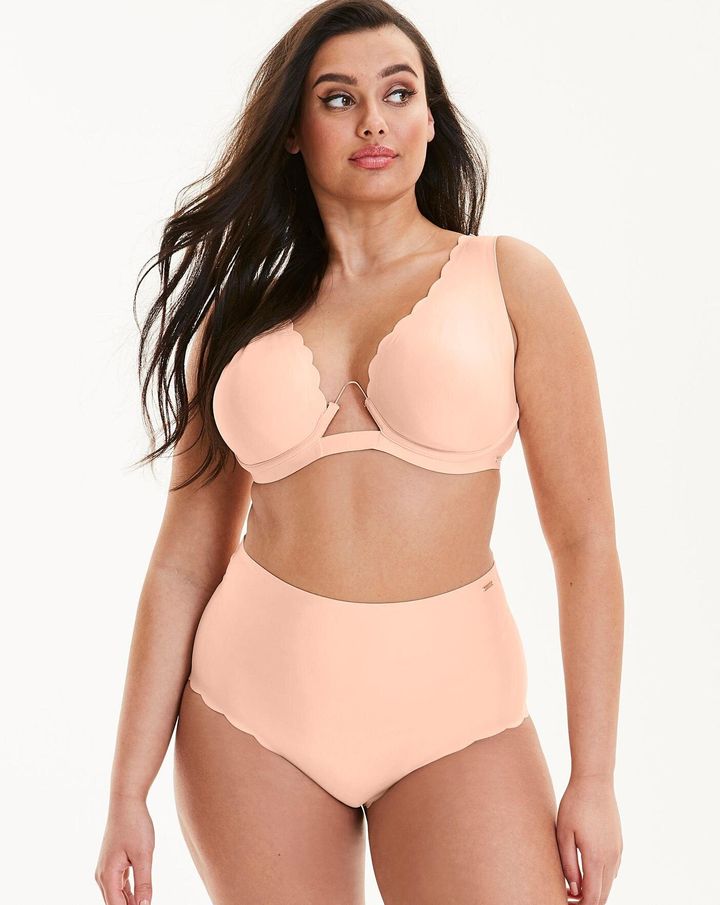 Figleaves Curve Blush Smoothing Luxe Moulded Bra And Firm Control Waist Nipper, simply be