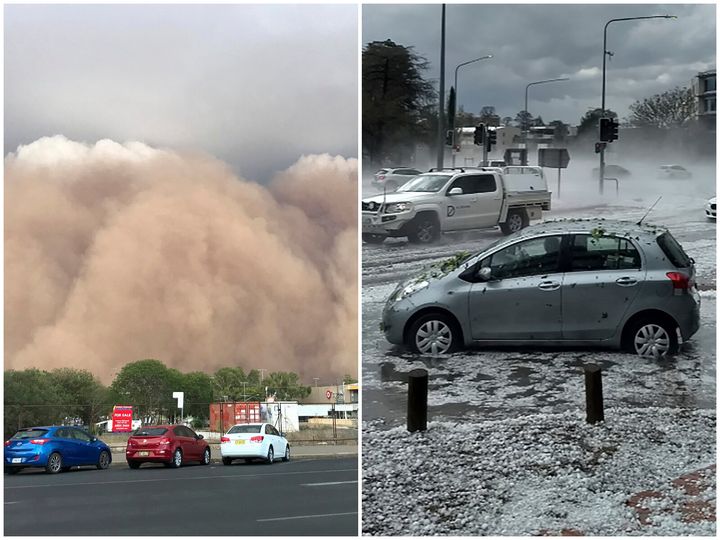 オーストラリアを襲った砂嵐と巨大なひょう