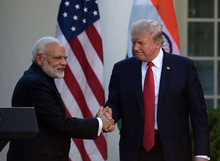 Prime Minister Narendra Modi with US President Donald Trump in June 2017 at the White House in Washington D.C.