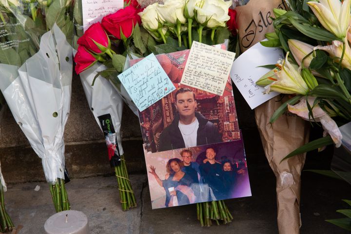 Tributes for Jack Merritt left at the scene of the London Bridge terror attack.