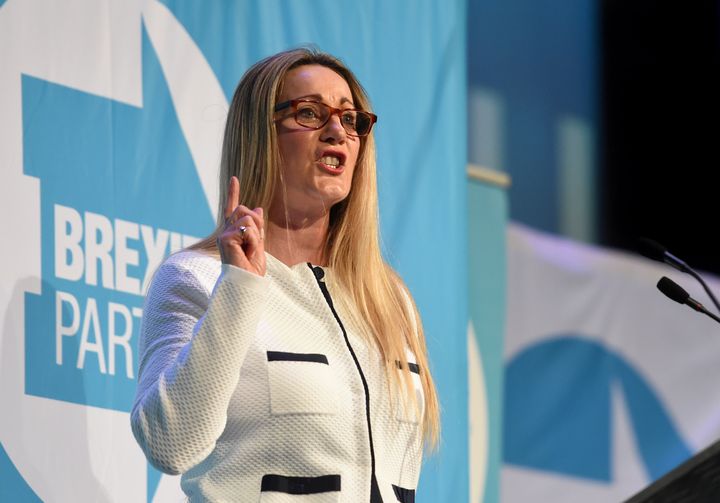 Brexit Party candidate June Mummery during a rally in Peterborough King's Gate Conference Centre as part of their European Parliament election campaign.