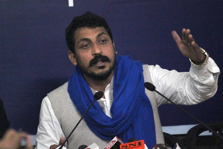 Bhim Army Chief Chandrashekhar Azad during a press conference at Indian Women's Press Club, on January 17, 2020 in New Delhi, India. 
