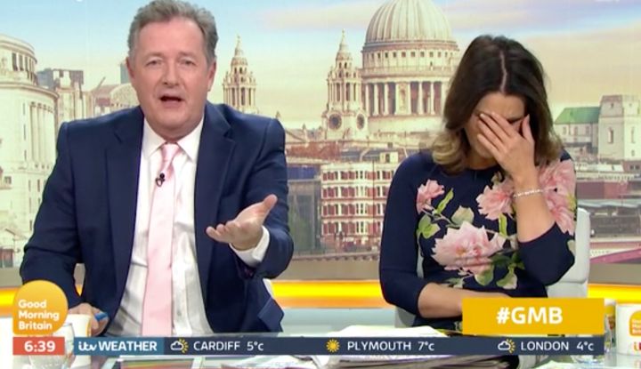 Piers Morgan and Susanna Reid during the incident in question