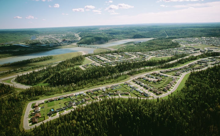 An aerial view of Fort McMurray, Alta.