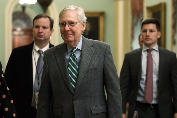 Senate Majority Leader Mitch McConnell (R-Ky.) arriving at the U.S. Capitol last week. 