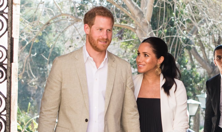 The Duke and Duchess of Sussex visit the Andalusian Gardens to hear about youth empowerment in Morocco on Feb. 25, 2019 in Ra