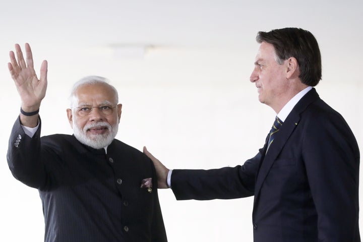 Prime Minister Narendra Modi and Brazil President Jair Bolsonaro in a file photo. 