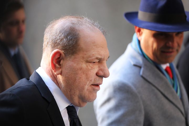 Harvey Weinstein arrives at a courthouse in New York City on Jan. 22, 2020. Weinstein is not allowed to leave New York or Connecticut under his bail conditions.