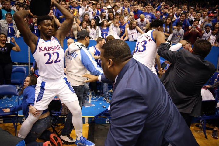 Silvio De Sousa of Kansas University was suspended indefinitely for his role in the melee.