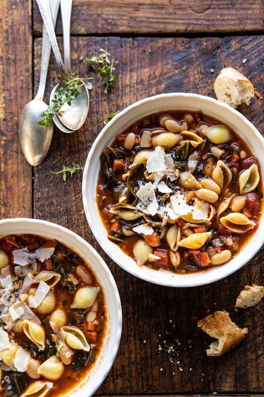 Skip the optional bacon and use vegetable stock for this recipe.&lt;br&gt;&lt;br&gt;Get the recipe for Instant Pot Pasta e Fagioli from Half Baked Harvest