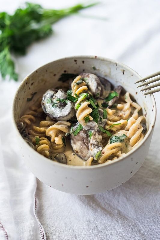 Get the recipe for Instant Pot Mushroom Stroganoff from Feasting at Home