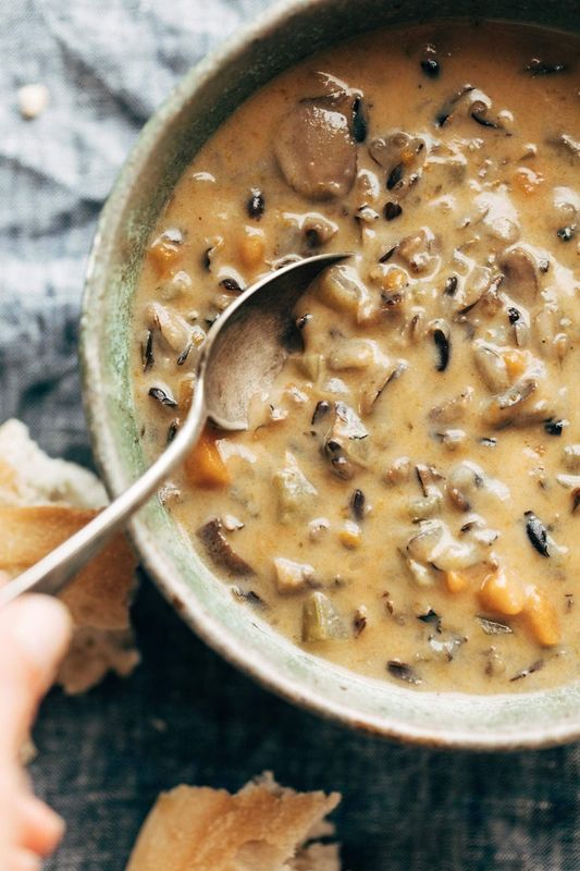 Get the recipe for Instant Pot Creamy Mushroom Wild Rice Soup from Pinch of Yum