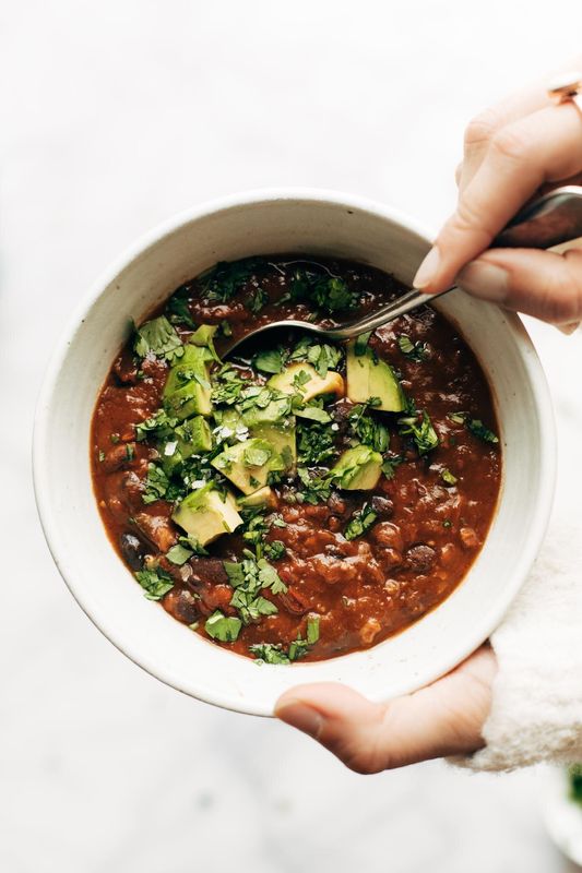 Get the recipe for Instant Pot Pumpkin Walnut Chili from Pinch of Yum