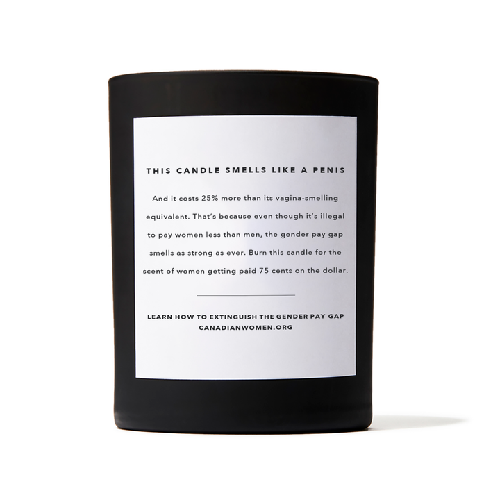 The back of the "This Smells Like My Penis" candle. 