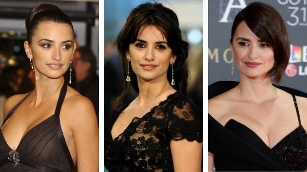Penélope Cruz en la alfombra roja de los Goya en 2005, 2009 y 2017.