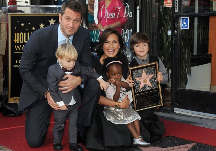 Peter Hermann, Andrew, Amaya, Mariska Hargitay and August attend Mariska Hargitay's star ceremony on The Hollywood Walk of Fame on Nov. 8, 2013.