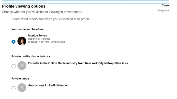 You can choose how you show up in LinkedIn members' profile views.