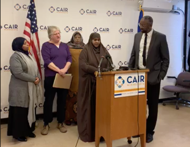 Halimo Sisse, mother of one of the victims, speaks at a press conference Wednesday during which the Minnesota chapter of the 