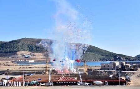 Construction site of the Akkuyu Nuclear Power Plant is seen during the groundbreaking ceremony in Mersin, Turkey April 3, 2018. Depo Photos via REUTERS