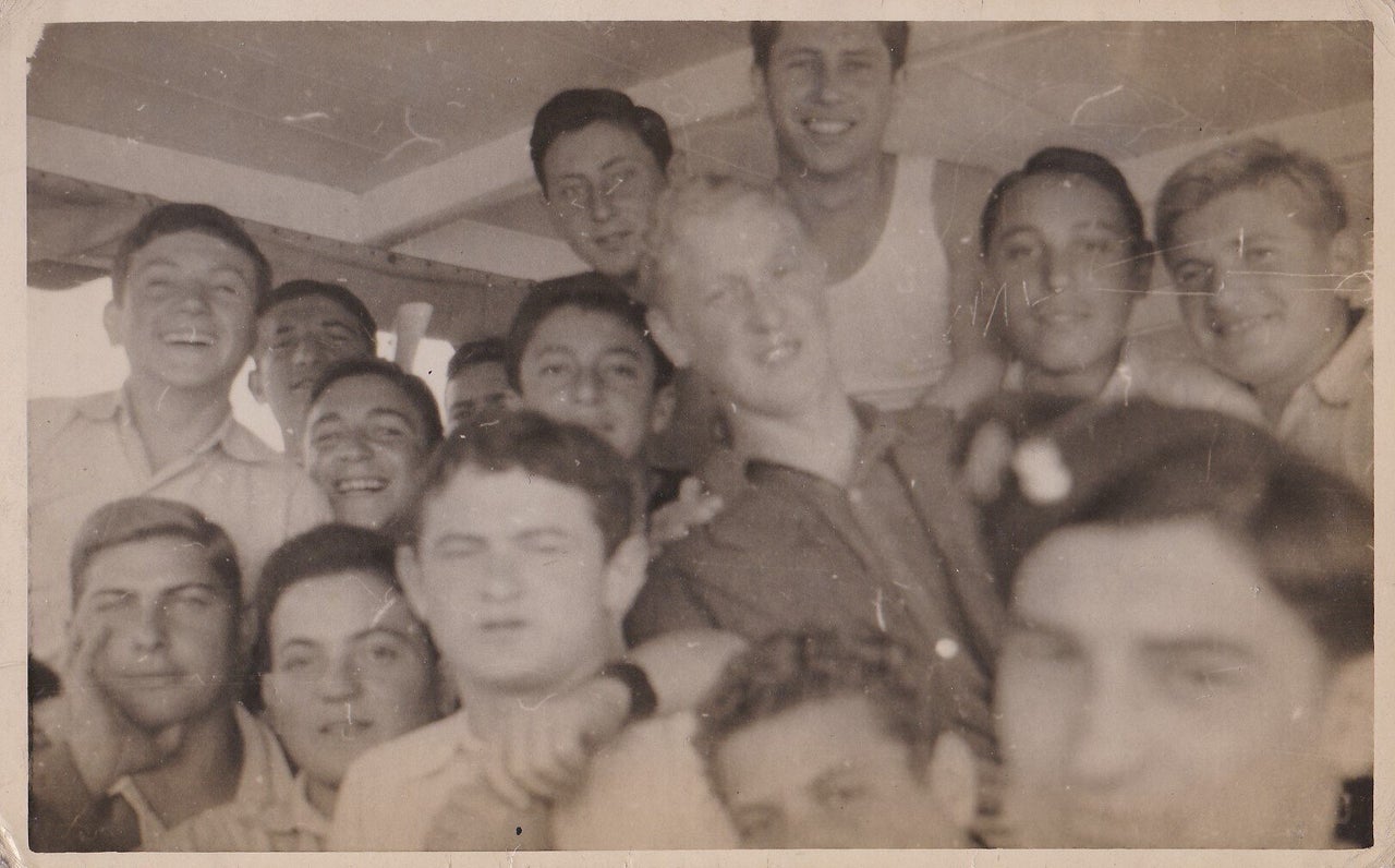 Sam Laskier (right, blond) with friends at Lake Windermere 