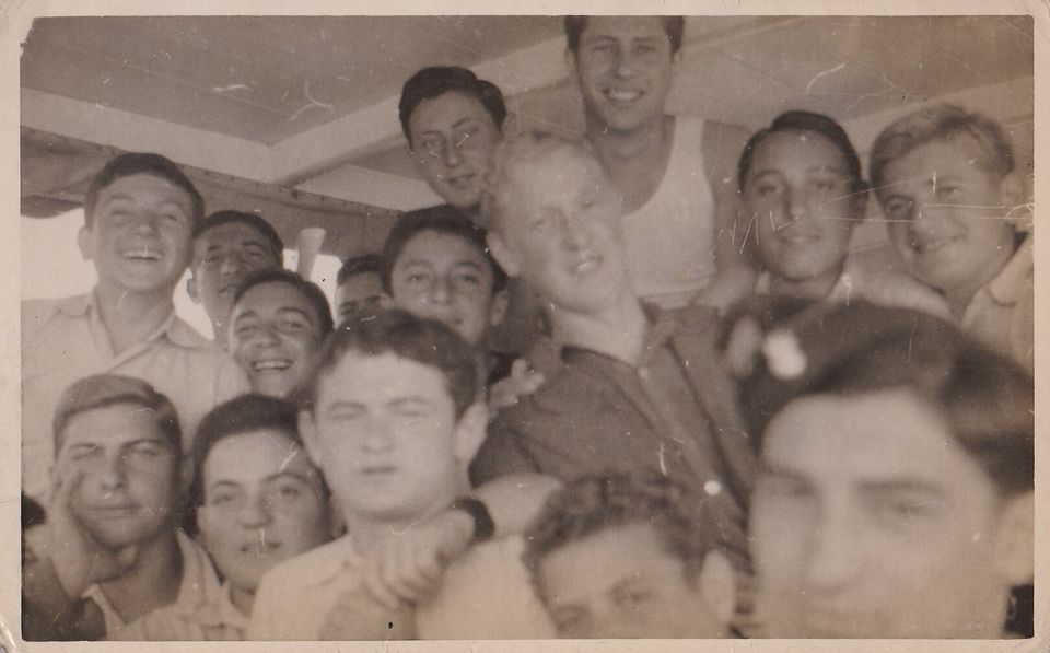 Sam Laskier (right, blond) with friends at Lake Windermere 