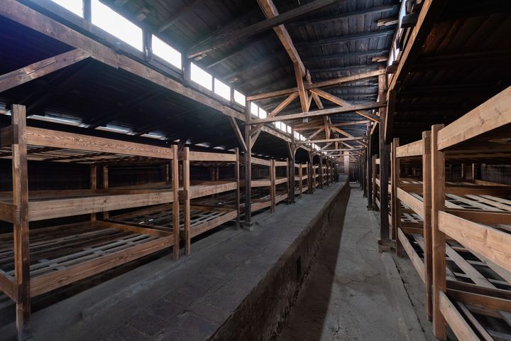 View into a prisoner barrack in the former concentration camp Auschwitz-Birkenau on Dec. 5, 2019. 