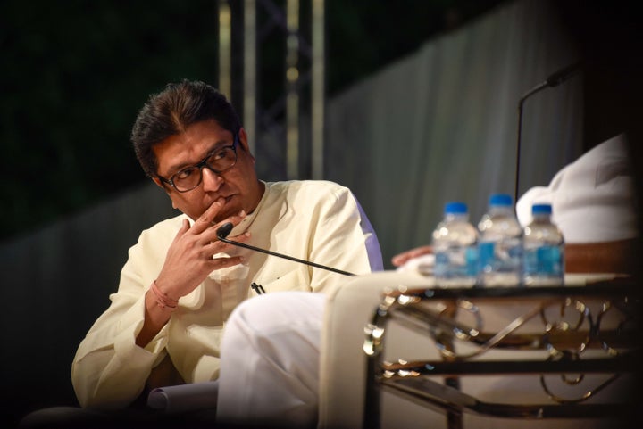 Maharashtra Navnirman Sena (MNS) chief Raj Thackeray interviewing Nationalist Congress Party (NCP) chief Sharad Pawar on February 21, 2018, in Pune