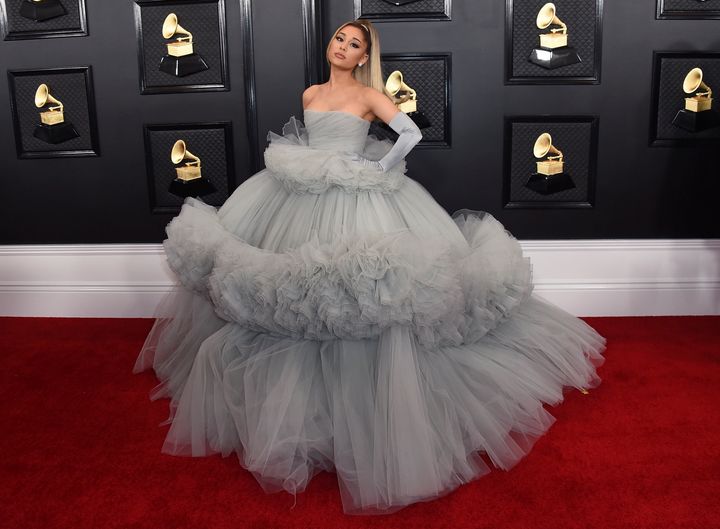 Ariana Grande arrives at the 62nd annual Grammy Awards at the Staples Center on Sunday, Jan. 26, 2020, in Los Angeles. (Photo by Jordan Strauss/Invision/AP)