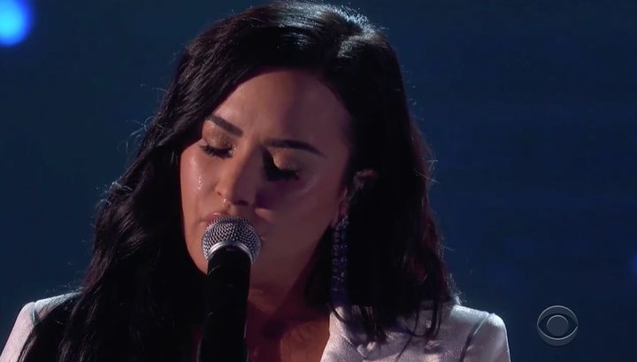 Demi Lovato gave a heartfelt performance during the Grammys