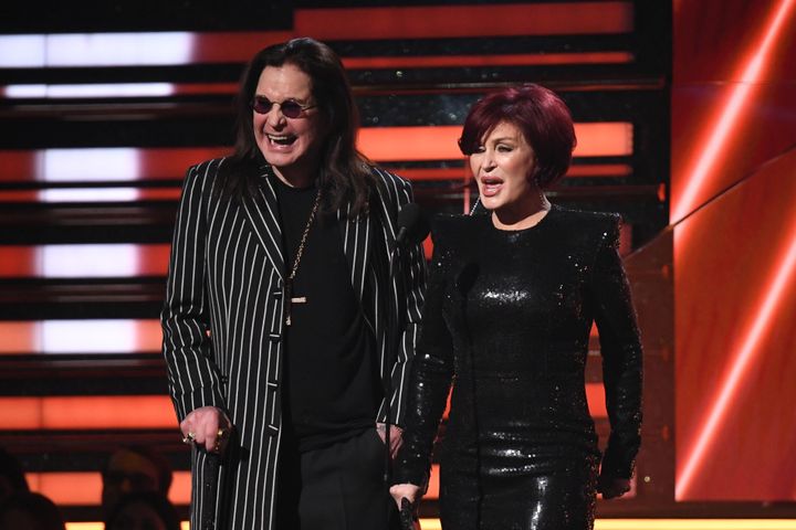 Ozzy and Sharon Osbourne present the award for Best Rap/Sung Performance at the Grammys