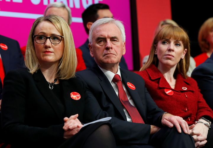 Labour Party's Shadow Business Secretary Rebecca Long-Bailey and Shadow Chancellor John McDonnell attend the launch of the party manifesto in Birmingham, Britain November 21, 2019. REUTERS/Phil Noble