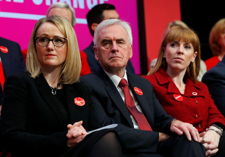 Labour Party's Shadow Business Secretary Rebecca Long-Bailey and Shadow Chancellor John McDonnell attend the launch of the party manifesto in Birmingham, Britain November 21, 2019. REUTERS/Phil Noble