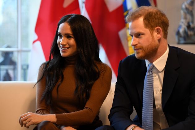 Meghan Markle, left, and Prince Harry stepped back from their roles as senior royals and announced moving to Canada part-time.