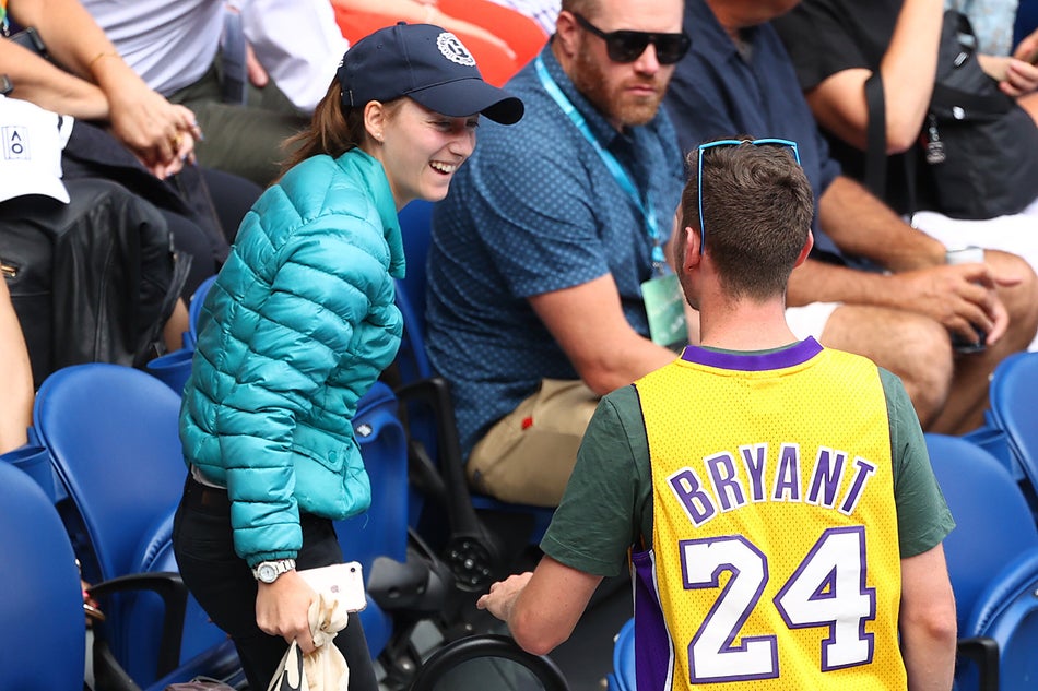 A spectator at the Australian Open seen wearing a Kobe Bryant jersey on Jan. 27.