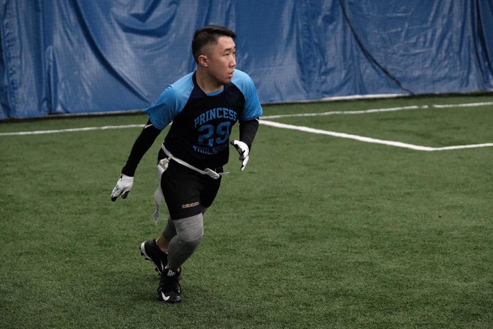 Alex Wong has played as a receiver in the Toronto Gay Football League for two seasons.