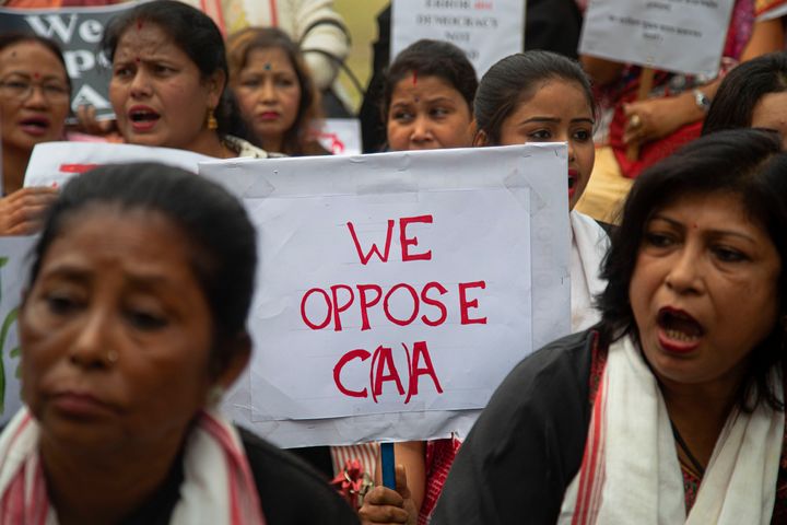 A protest against the Citizenship Amendment Act in Gauhati, January 19, 2020. 
