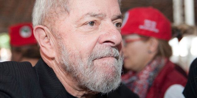 SAO PAULO, BRAZIL - MAY 06: Former President of Brazil Lula da Silva looks on during the National Fair...