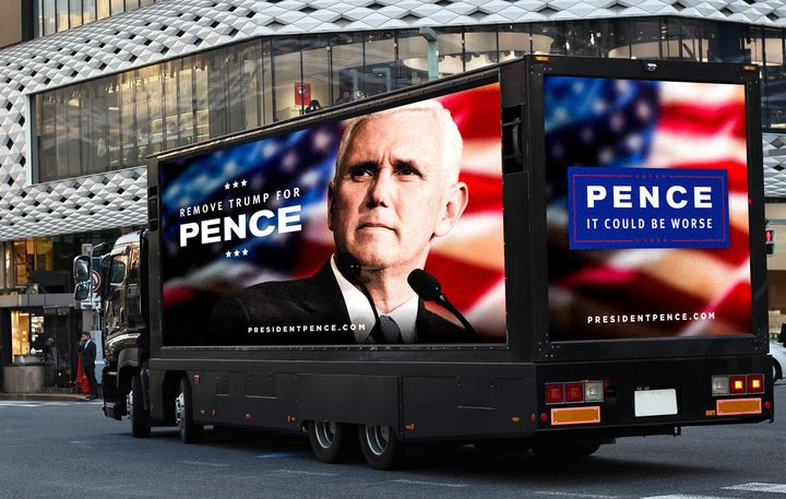 Republicans for the Rule of Law said a truck with anti-Trump messages, like the one mocked up in this supplied image, will be driven around Washington for eight hours on Tuesday.